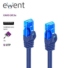 Carica l&#39;immagine nel visualizzatore di Gallery, Ewent Cavo di Rete, Patch CAT 5e U/UTP, AWG 26/7, 2 Connettori 5 mt, BLU