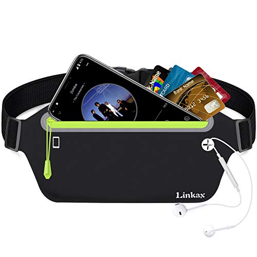 Linkax Marsupio Sportivo Cintura da corsa Sport Regolabile Impermeabile Nero