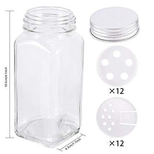 Carica l&#39;immagine nel visualizzatore di Gallery, Gifort Barattoli Portaspezie Vetro, 12PCS Vasetti Vetro Spezie 120ml con...