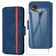 Carica l'immagine nel visualizzatore di Gallery, HHUIWIND Custodia Samsung Galaxy M31 + Pellicola M31, Striscia-Blu