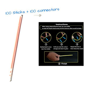 Adelama Braccialetti Luminosi Fluorescenti Fluo per Feste Glowstick Party...