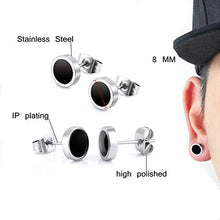 Carica l'immagine nel visualizzatore di Gallery, Hongyantech 8 Paia di Orecchini in Acciaio Inossidabile da Uomo, Orecchini in Acciaio Inox da 8 mm Orecchini Pendenti Piercing per Orecchini