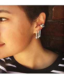 Orecchini a cerchio per cartilagine, in argento Sterling, con zirconia...