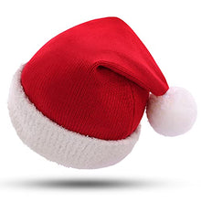 Carica l&#39;immagine nel visualizzatore di Gallery, KONVINIT Cappello Babbo Natale Bambino Cappello Rosso Natale Bambina ragazzino cappello natale maglia cappello babbo natale bebe