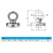 Carica l&#39;immagine nel visualizzatore di Gallery, Magneti al Neodimio da Pesca N52 Super Strong Magnet con N32mm(32KG) - Ilgrandebazar