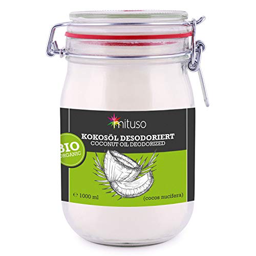 mituso Ingo Steyer KG Olio di Cocco Biologico, Aroma Neutro, Deodorato - 1 l