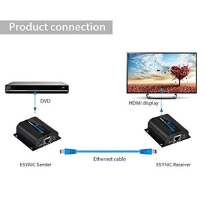 ESYNiC AGPTEK HDMI Extender 1080P 60m IR Ripetitore Su Singolo Cat 60M 3D