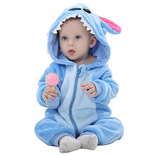 Carica l'immagine nel visualizzatore di Gallery, Unisex Bambino Inverno Pagliaccetto Coniglio Tigre Cucire Animale Stile Flanella Cosplay Halloween Costume Attrezzatura