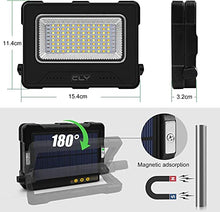 Carica l&#39;immagine nel visualizzatore di Gallery, CLV Faro Luce LED Portatile 60W, Faro LED Ricaricabile USB &amp; Solare con 12000mAh Batteria, 4 Modalità di Illuminazione 5 Luminosità, Luci da Lavoro per Cantiere, Garage, Campeggio, Emergenza