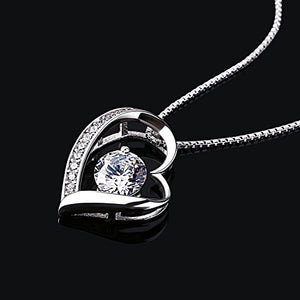 B.Catcher collana in argento con pendente a cuore d'argento e zircone cubico - Ilgrandebazar