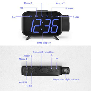 Radiosveglia Con Proiettore 270° - Display Digitale, FM, Temperatura, USB, Snooze - Foto 9