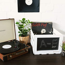 Carica l&#39;immagine nel visualizzatore di Gallery, Navaris Cassetta dischi vinile in legno - Cassa porta vinili 66 Bianco - Ilgrandebazar