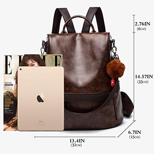 ECOTISH Zaino Donna Borse a zainetto a spalla in pelle sintetica Caffè