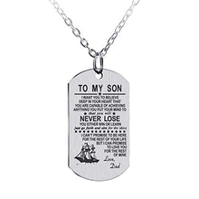 Carica l'immagine nel visualizzatore di Gallery, AMATOLOVE, Collana con Scritta in Lingua Inglese “To My Son from Dad”, Idea... - Ilgrandebazar