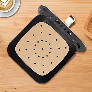 100 Pezzi Carta forno per Friggitrice ad aria，Fodera di Carta usa e Getta per Friggitrice ad aria accessori,pergamena Carta da Forno per Padelle，facile da pulire, lontano da macchie di olio