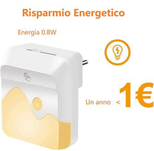 Carica l&#39;immagine nel visualizzatore di Gallery, Luce Notturna LED, Plug-and-Play regolabile Lampada notturna con sensore di... - Ilgrandebazar