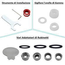 Carica l'immagine nel visualizzatore di Gallery, Rubinetto Rotante 1080 Gradi, Prolunga Rubinetto Bagno Areatore Rompigetto con Filtro Antispruzzo, Snodo per Estensione Rubinetto Lavandino Cucina in Ottone, M20 M22 M24, 2 Modalità Acqua Regolabile