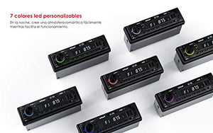 Autoradio Bluetooth RDS Stereo ieGeek, Luce dei Tasti a 7 Colori, 60WX4...