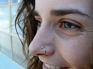 Anello naso d'argento in acciaio chirurgico piercing argento - Ilgrandebazar