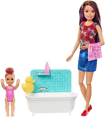 Barbie Bambola Skipper Caucasica Babysitter con Vasca da Bagno, Bambina Che... - Ilgrandebazar