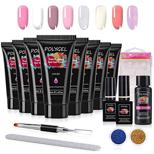 Gel per Unghie Ricostruzione Kit, Mysweety 8 Colorati Poly professionale...