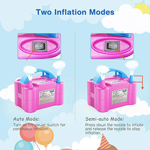 Dr.meter Pompa a Palloncino Gonfiabile, Elettrica di Rosa + Blu