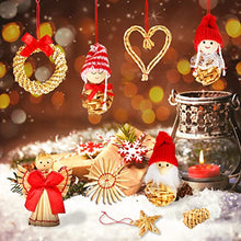 Carica l'immagine nel visualizzatore di Gallery, EYCLFY 52 Pezzi Stelle in Paglia Decorazioni Natalizie per Albero, Decori Albero Natale da Appendere Particolari, Addobbi Natalizi per Albero Angeli Paglia