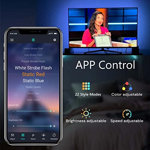 Striscia LED 2 Metri, Retroilluminazione 2M TV, Strisce LED Bluetooth Smart RGB - Foto 13