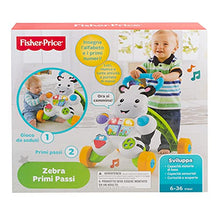 Carica l&#39;immagine nel visualizzatore di Gallery, Fisher-Price - Zebra Primi Passi Spingibile, Giocattolo Elettronico Educativo con Musica e Suoni, per Camminare, per Bambini di 6+ Mesi, HBB66, Imballaggio Sostenibile