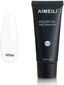 AIMEILI Unghie Finte Fingers Kit Gel Poliuretano Per Unghie Gel Ricostruzione Unghie Allungamento Rapido Del Dito di Costruzione Strumento di Potenziamento - Bianco (30ml 1oz)