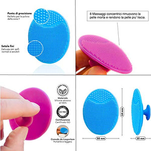 Spazzola Pulizia Viso 4x Esfoliante Pelle Sensibile Omaggio Sacchetto Scrub... - Ilgrandebazar