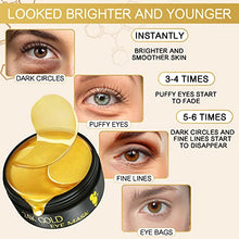Carica l'immagine nel visualizzatore di Gallery, 60 Pcs Collagene Patch Occhi, 24K Maschera Occhi, Patch Occhiaie e Borse, Anti Occhiaie, Anti Rughe, Rimuovi Borse e Puffiness, Idrata Anti-Età