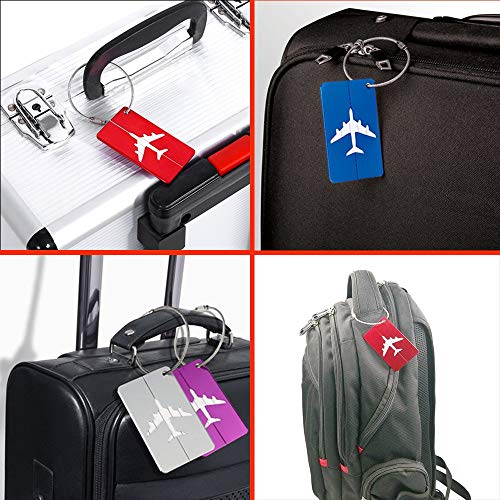 Etichette Valigia, 6Pezzi Etichette per Valigie Aereo Alluminio con Anelli in Acciaio 6 Colori Targhetta Viaggio Viaggia Bagagli Tag per Viaggio Holiday Deposito Bagaglio Borse da Viaggio Targhetta Etichette Valigia, 6Pezzi Etichette per Valigie Aereo Alluminio con Anelli in Acciaio 6 Colori Targhetta Viaggio Viaggia Bagagli Tag per Viaggio Holiday Deposito Bagaglio Borse da Viaggio Targhetta