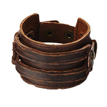 Carica l&#39;immagine nel visualizzatore di Gallery, MULBA Uomo d&#39;Epoca in Pelle Marrone Braccialetto del Polsino, Cuoio Fascia... - Ilgrandebazar