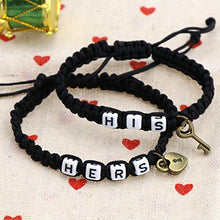 Carica l&#39;immagine nel visualizzatore di Gallery, Emma Lui e lei con Lucchetto e Chiave Coppia Braccialetto Lovers bracciali... - Ilgrandebazar