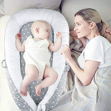 Carica l&#39;immagine nel visualizzatore di Gallery, Luchild Baby Nest Riduttore Per Letto Culla Sacco Nanna Punto Tondo Grigio