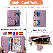Carica l'immagine nel visualizzatore di Gallery, BTNEEU Porta Carte di Credito in Pelle RFID Blocco Portafoglio Sottile Viola