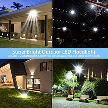 Carica l'immagine nel visualizzatore di Gallery, 20W Faretto Led da Esterno 2 Pezzi, Realky Potenti Faretti Led Esterni 2000LM, 24 LED 6500K Bianca Fredda Faro led esterno IP65 - Fari Led Interna ed Esterna per Giardino, Cortile, Garage, Pareti