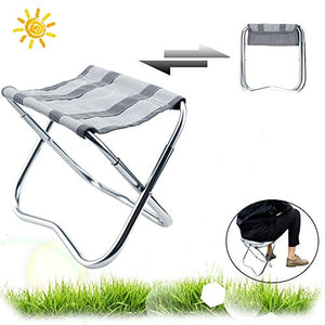 Sgabello da Campeggio Pieghevole, in Alluminio Portatile, Camping...