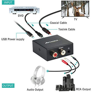 AMANKA Digitale ad Analogico Convertitore Adattatore Audio Uscita 3.5mm da...