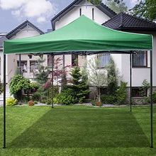 Carica l'immagine nel visualizzatore di Gallery, BAKAJI Gazebo 3 x 3 metri Pieghevole Tessuto Poliestere Impermeabile Struttura in Metallo Richiudibile a Fisarmonica Tendone Portatile Fiera Mercato Giardino Esterno + Sacca per Trasporto (Verde)