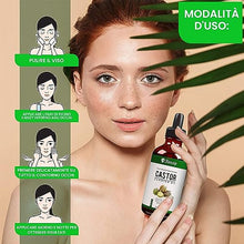 Carica l&#39;immagine nel visualizzatore di Gallery, Kanzy Olio di Ricino per Ciglia e Sopracciglia 100ml Olio di Ricino per Capelli, Unghie, Pelle e Barba 100% Pura Biologico Castor Oil con Set di Pennelli