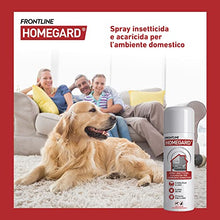 Carica l&#39;immagine nel visualizzatore di Gallery, FRONTLINE Homegard Spray Insetticida, Antipulci per Ambienti ad Azione Rapida, Protegge Mobili e Tessili di Casa, Elimina Pulci, Zecche, Uova e Larve fino a 6 mesi, Formato 250 ml