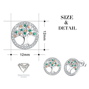 MEGA CREATIVE JEWELRY Orecchini da Donna Albero Della Vita in Argento - Ilgrandebazar
