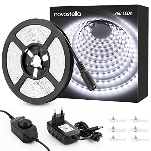 6M Striscia LED Dimmerabile 12V, Novostella 1800LM SMD2835 360 Bianco Freddo - Ilgrandebazar