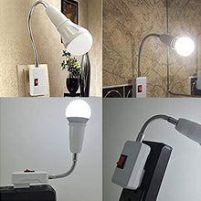 Carica l&#39;immagine nel visualizzatore di Gallery, Portalampada E27 con Adattatore e 1x Braccio e Spina, Bianco