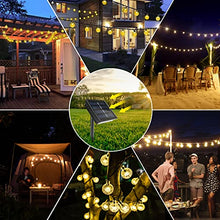 Carica l'immagine nel visualizzatore di Gallery, 50 LED Catena Luminosa Solare, 【Alimentazione Solare e USB】8 Modalità &amp; 8M Luci Solari Esterno, Impermeabile IP65 Lampada Solare per Giardino, Terrazzo, Matrimonio, Festa