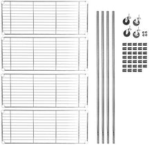Carica l&#39;immagine nel visualizzatore di Gallery, AmazonBasics - Scaffalatura a 4 ripiani, su rotelle, Cromo - Ilgrandebazar