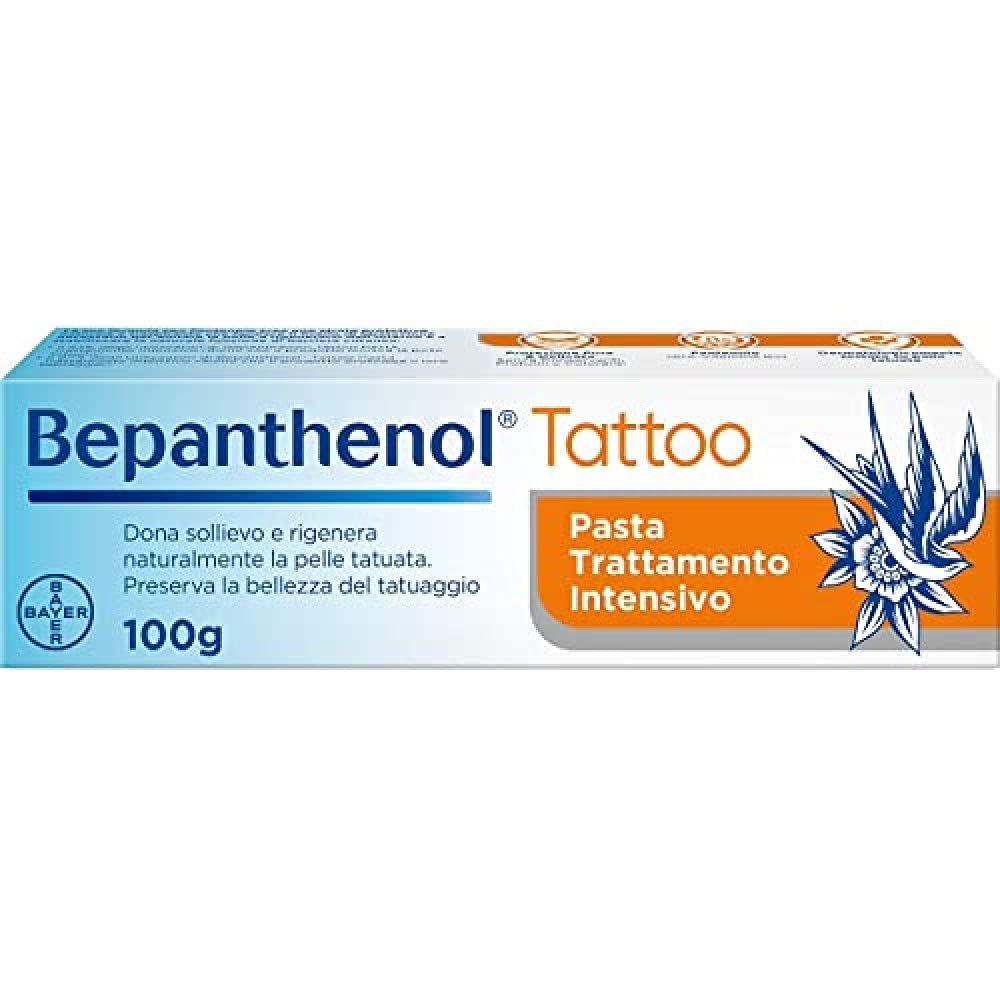 Bepanthenol Tattoo Crema per Tatuaggi con Pantenolo 5%, Senza Conservanti, Profumi e Coloranti, 100 g