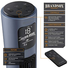 Carica l&#39;immagine nel visualizzatore di Gallery, Brandson - Ventilatore a Torre Silenzioso con Telecomando - 45 W Blu Grafite